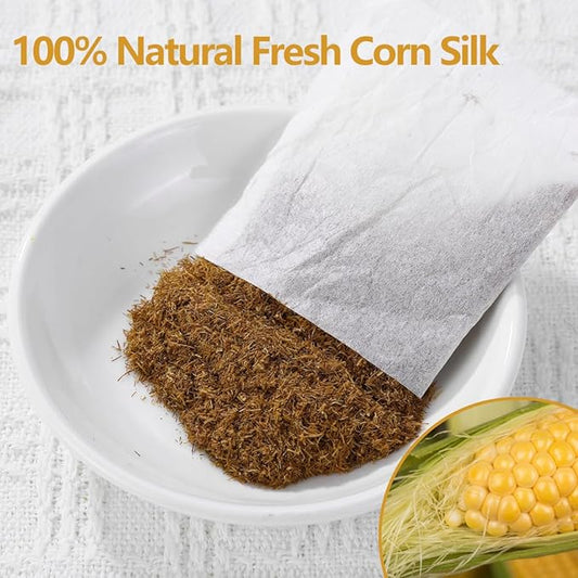 100 Premium Corn silk Tea Bags, Made with 100% Natural Corn Slik, Aromatic & Sweet, Support Kidney & Aid Digestion, No Additives & Caffeine Free.