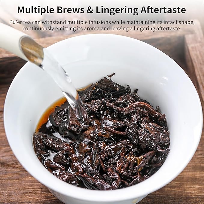 Yuexi Pu erh Tea Cake Ripe Pu-erh Tea 12.6 oz/357g Aged Puerh Black Tea Yunnan Pu'er 普洱茶 熟茶 茶饼 宫廷普洱茶