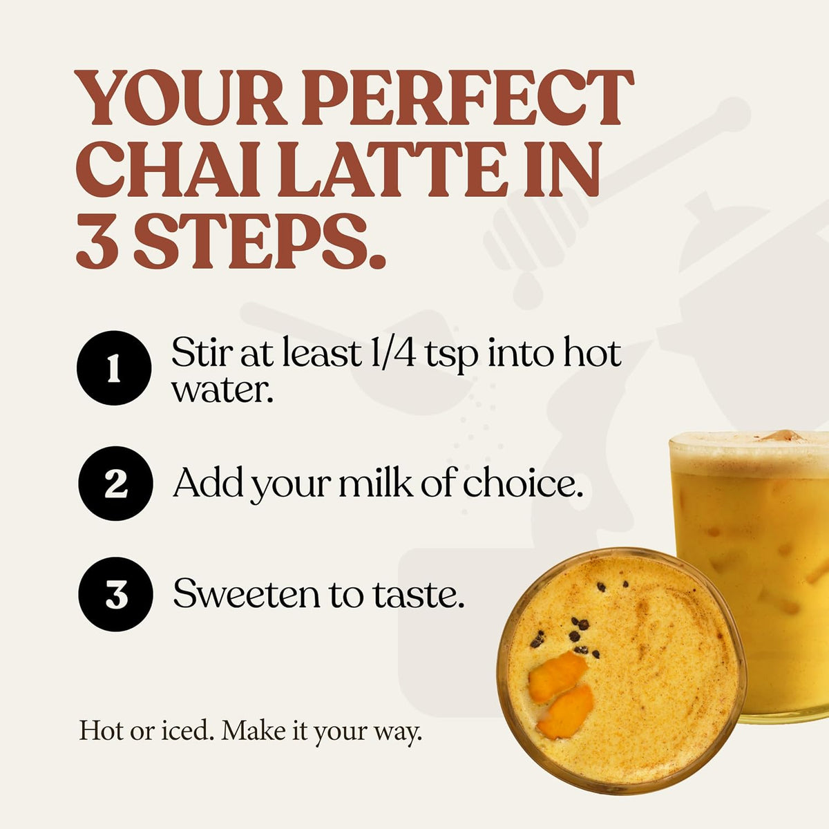 Blue Lotus Chai - Golden Masala Flavor Chai - Makes 100 Cups - 3 Ounce Masala Spiced Chai Powder with Organic Spices - Instant Indian Tea No Steeping - No Gluten