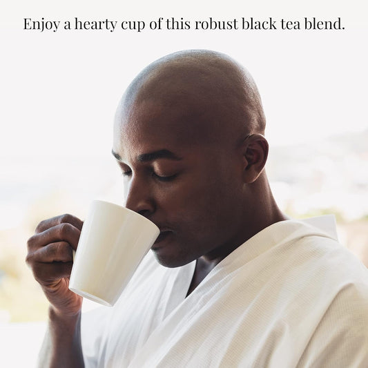 The Republic of Tea British Breakfast Black Tea, 50 Count | Naturally Caffeinated. Made for morning or afternoon sipping. Brisk and full-bodied. Gluten Free and Kosher.
