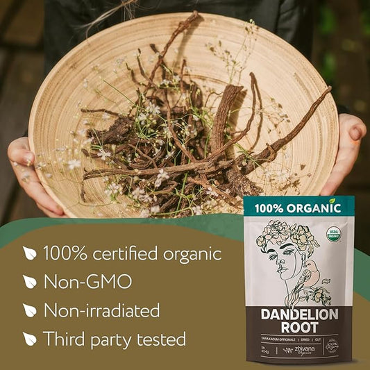 Dandelion Root Tea Loose (16 oz.) – Organic Dandelion Root Herb - Te de Diente de Leon Organico Natural - Digestion