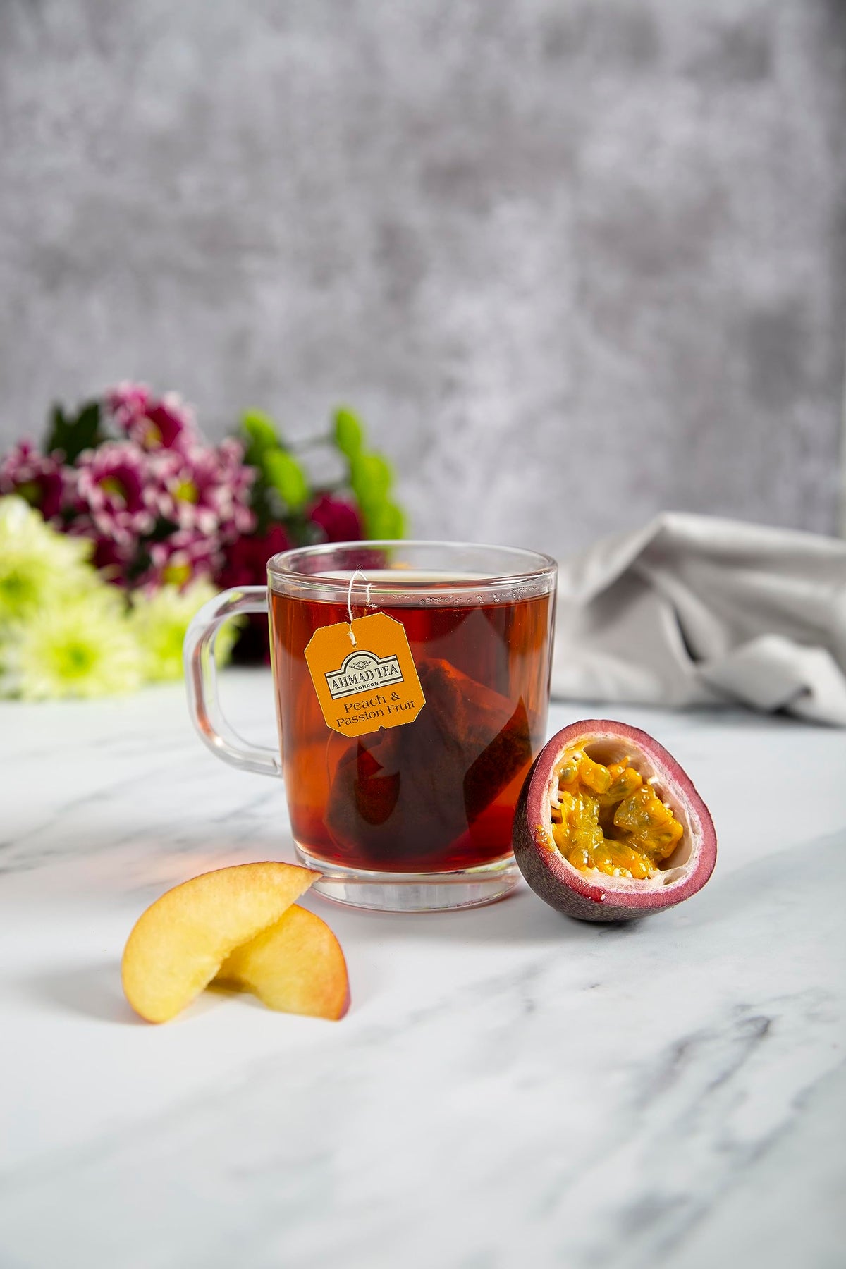 Ahmad Tea Black Tea, Peach And Passion Fruit Teabags, 20 ct (Pack Of 6) - Caffeinated And Sugar-Free