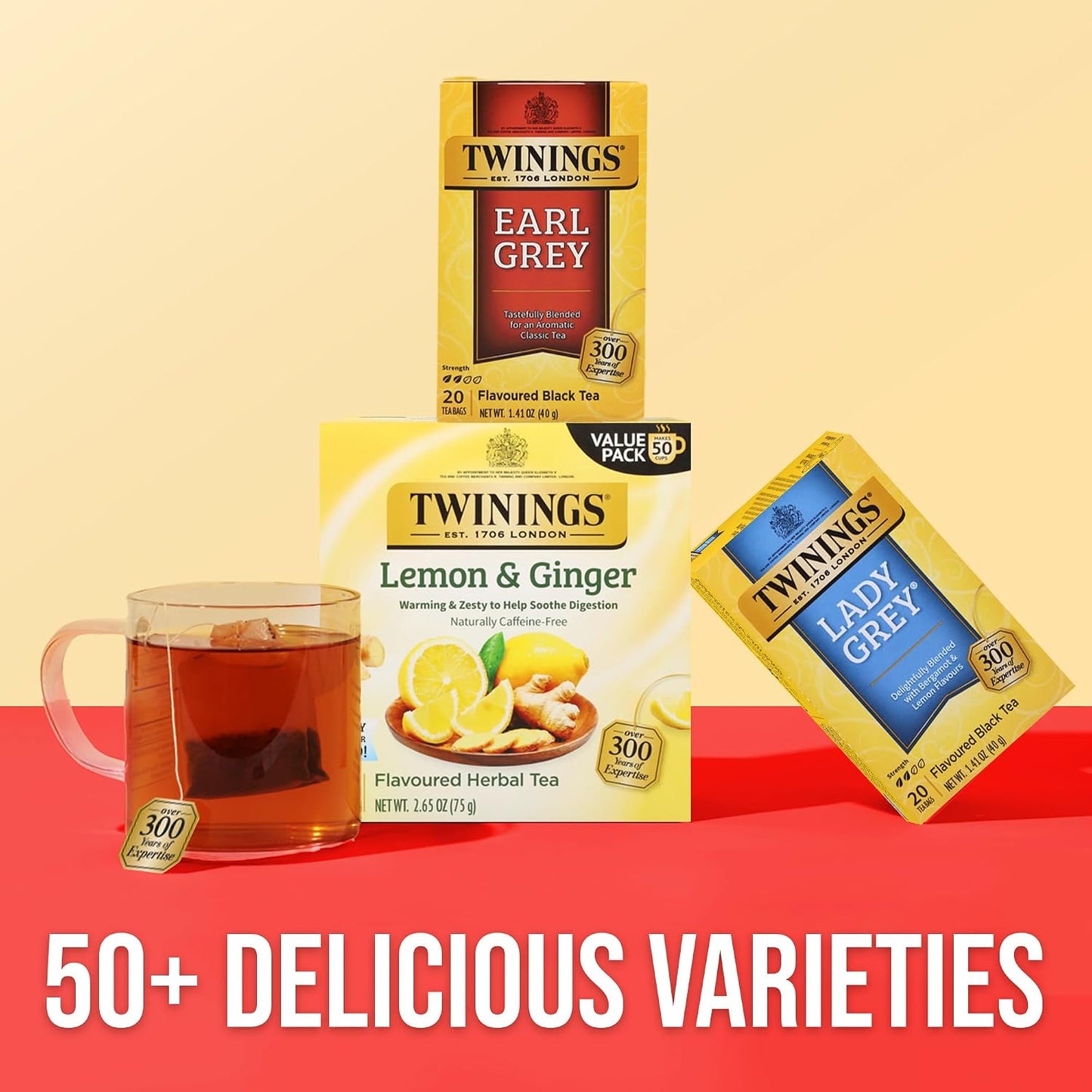 Twinings Lady Grey Black Citrus Tea Bags, 20 CT Box (6 Pack)