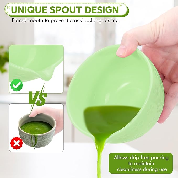 8 PCS Matcha Whisk Set Powder kit Matcha Making Tea Starter Kit for Ceremony Tea Set Includes Bowl Matcha Lovers Gifts for Women and Beginers,Matcha Tea Set Gifts for Making Breakfast