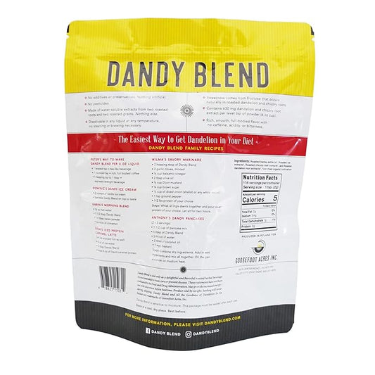 156 Cup Bag of Organic Dandy Blend Instant Herbal Beverage with Dandelion, 11 oz. (312g) Bag