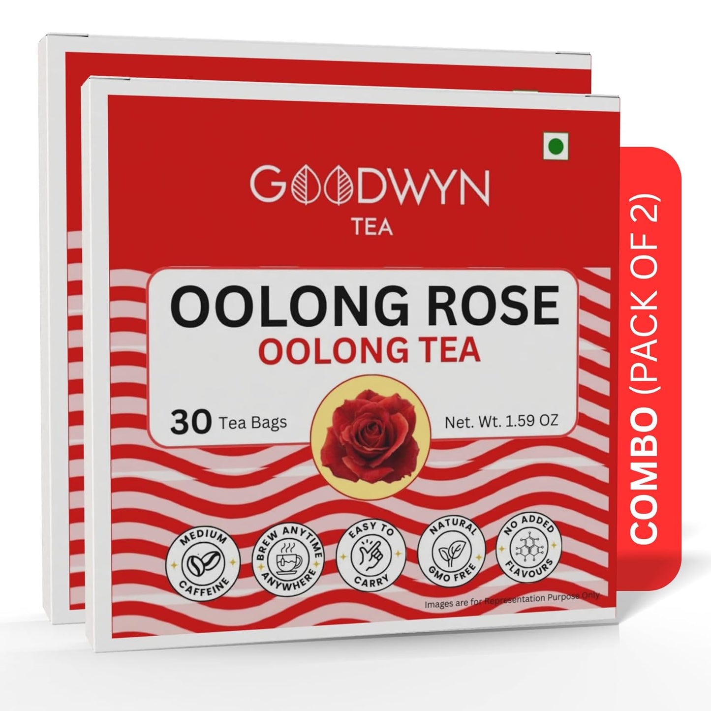 Goodwyn Oolong Rose Tea (60 Tea Bags) | Premium Oolong Tea with Rose Petals & Natural Rose Flavor | Semi-Oxidized Tea | Plastic Free Tea Bags | Smooth Floral & Subtly Sweet | Low Caffeine Non Bitter | Perfect Hot or Iced | Elegant Tea for Daily Enjoy