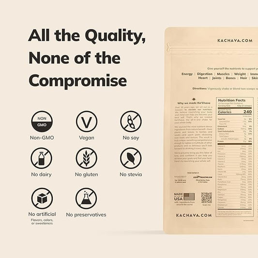 Ka’Chava Whole Body Meal Shake Chocolate Mint 2 lb – Vegan Protein Powder with 85+ Superfoods & Greens – Plant-Based Meal Replacement with Probiotics & Digestive Enzymes – Gluten & Dairy Free