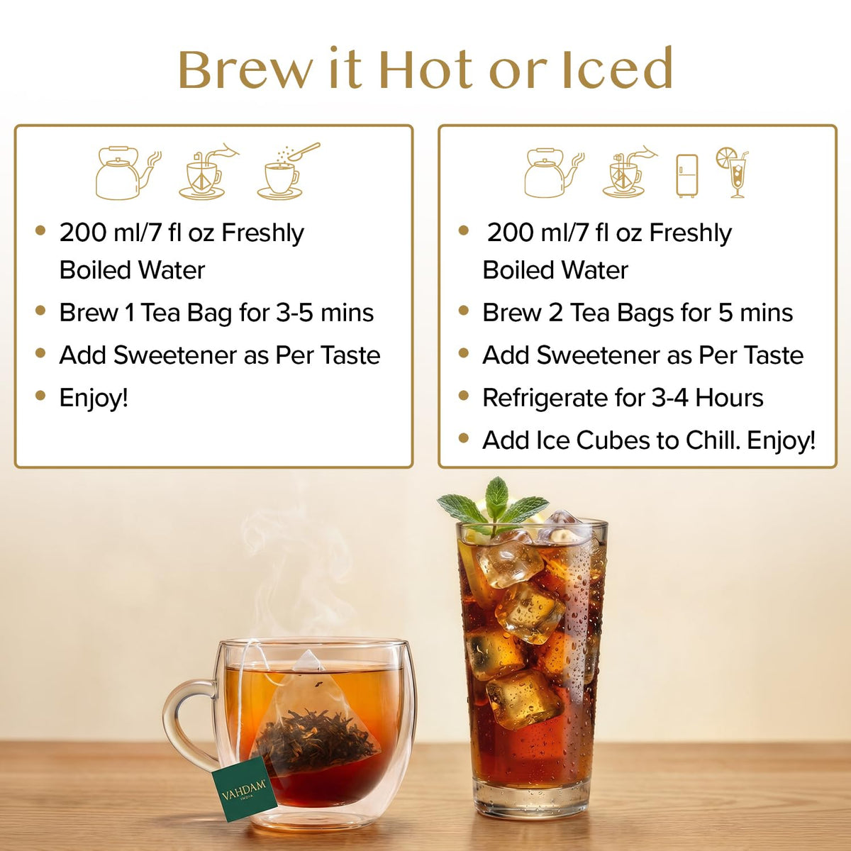 VAHDAM Assam Black Tea Bags(100 Count) Assam Exotic Tea in Pyramid Tea Bags