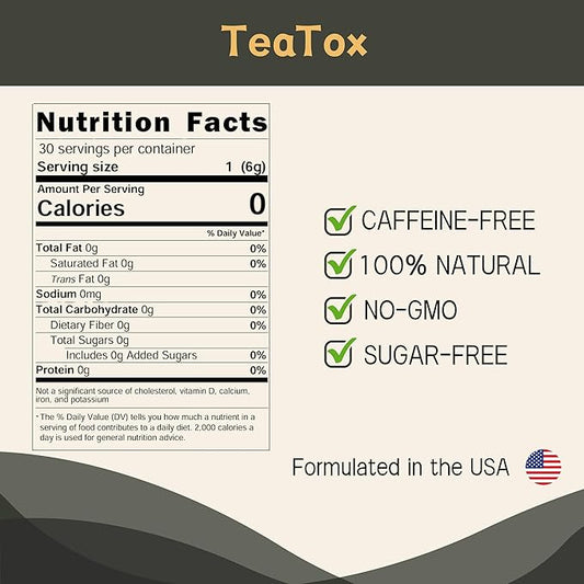 TEATOX Dandelion Wolfberry Tea, 30 Teabags(180g), 6g/bag, Kidneys & Liver Health, Seven Natural Herbal Ingredients Kidney, Organic Dandelion Root, Goji Berry Chrysanthemum
