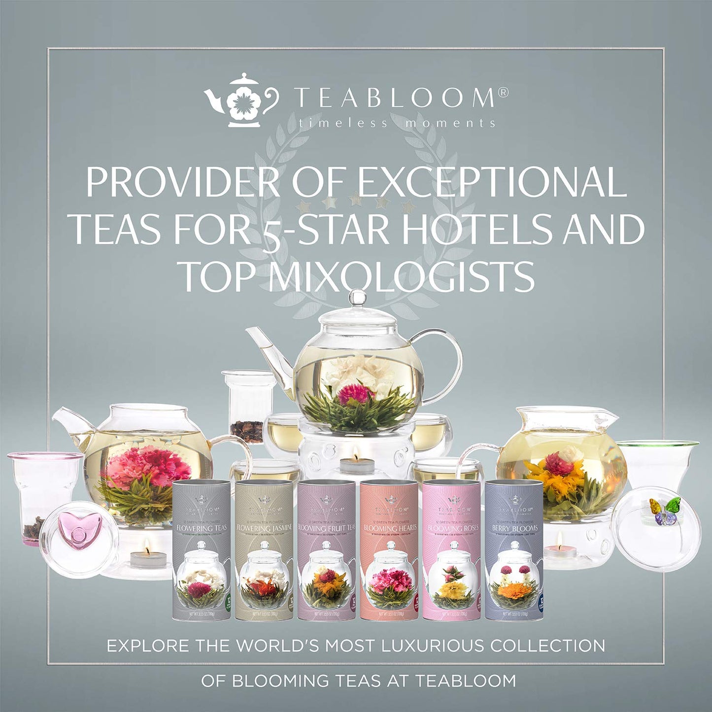 Blooming Tea Flowers - Pomegranate & Pineapple Flowering Teas – Each Tea Blossom Can Be Steeped Multiple Times (2-Pack)