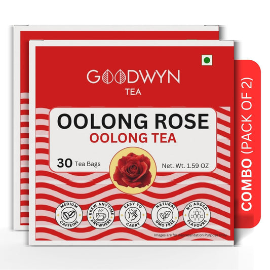 Goodwyn Oolong Rose Tea (60 Tea Bags) | Premium Oolong Tea with Rose Petals & Natural Rose Flavor | Semi-Oxidized Tea | Plastic Free Tea Bags | Smooth Floral & Subtly Sweet | Low Caffeine Non Bitter | Perfect Hot or Iced | Elegant Tea for Daily Enjoy