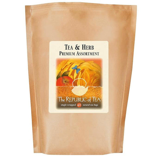 The Republic of Tea – Premium Assortment of Teas & Herbs, 40 Individually Wrapped Tea Bags
