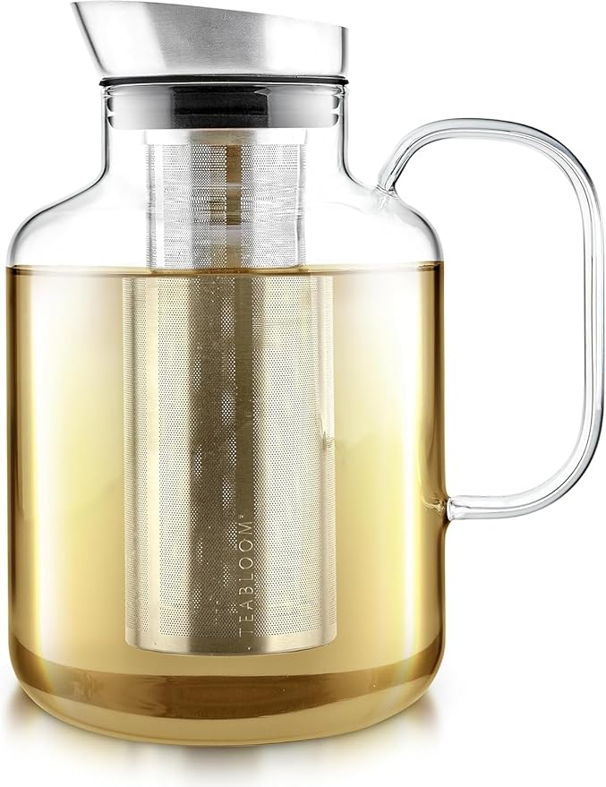 Teabloom 100% Plastic-Free Extra-Large Multi-Brew Borosilicate Glass Teapot + Kettle + Pitcher – Ste