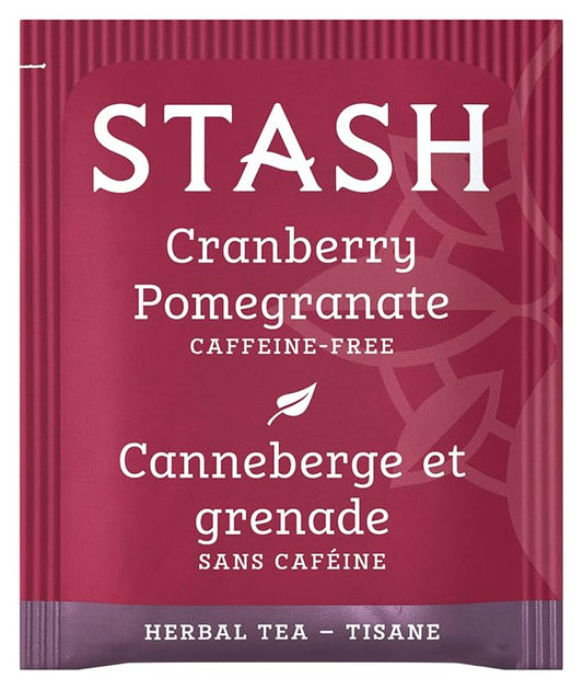 Stash Tea Cranberry Pomegranate Herbal Tea - Naturally Caffeine Free, Non-GMO Project Verified Premium Tea with No Artificial Ingredients, 18 Count (Pack of 6) - 108 Bags Total