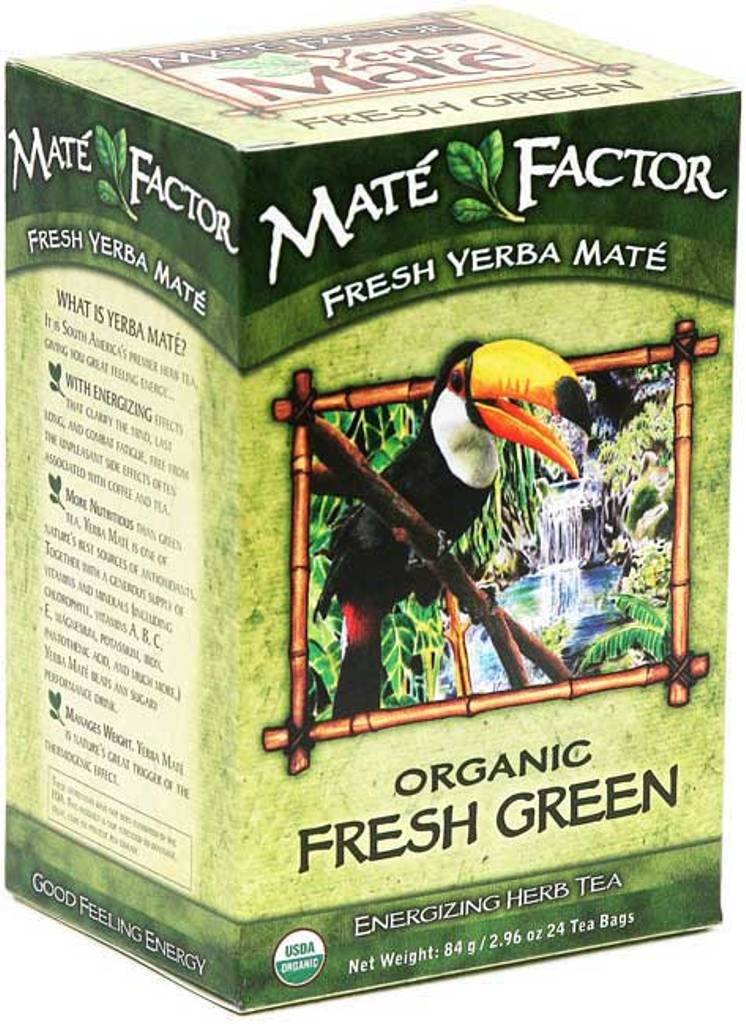 Maté Factor The Mate Factor Yerba Mate Energizing Herb Tea Bags, Organic Fresh Green, 24-Count Boxes (Pack of 3)