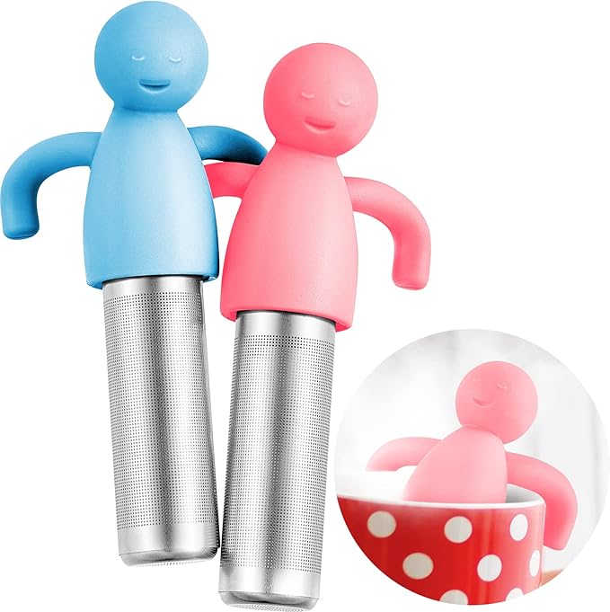 2 Pieces Tea Infuser for Loose Tea Cute Fine Mesh Tea Strainer Stainless Steel Tea Filter Ball Tea D