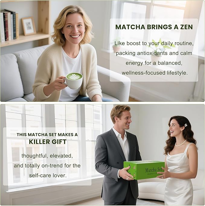 Matcha Whisk Set, Lotus Cyan Ceramic Matcha Set Includes Matcha Bowl, Matcha Whisk (Chasen) and Holder, Sifter, Bamboo Scoop & Spoon