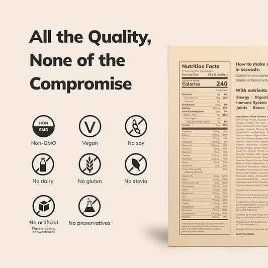 Ka’Chava Whole Body Meal Shake Chocolate – Vegan Protein Powder with 85+ superfoods and ingredients – Plant-Based Meal Replacement with Probiotics & Digestive Enzymes – 5 Sachets Travel Pack (5 Servings)