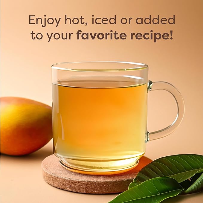 Waka Instant Green Tea Mix, Mango Flavored - 100% Tea Leaves, No Additives, Unsweetened Sample/Travel Size Tea Powder - Easy Quick Hot and Iced Teas, Up to 20 Cups or 5 Quarts (.45oz)