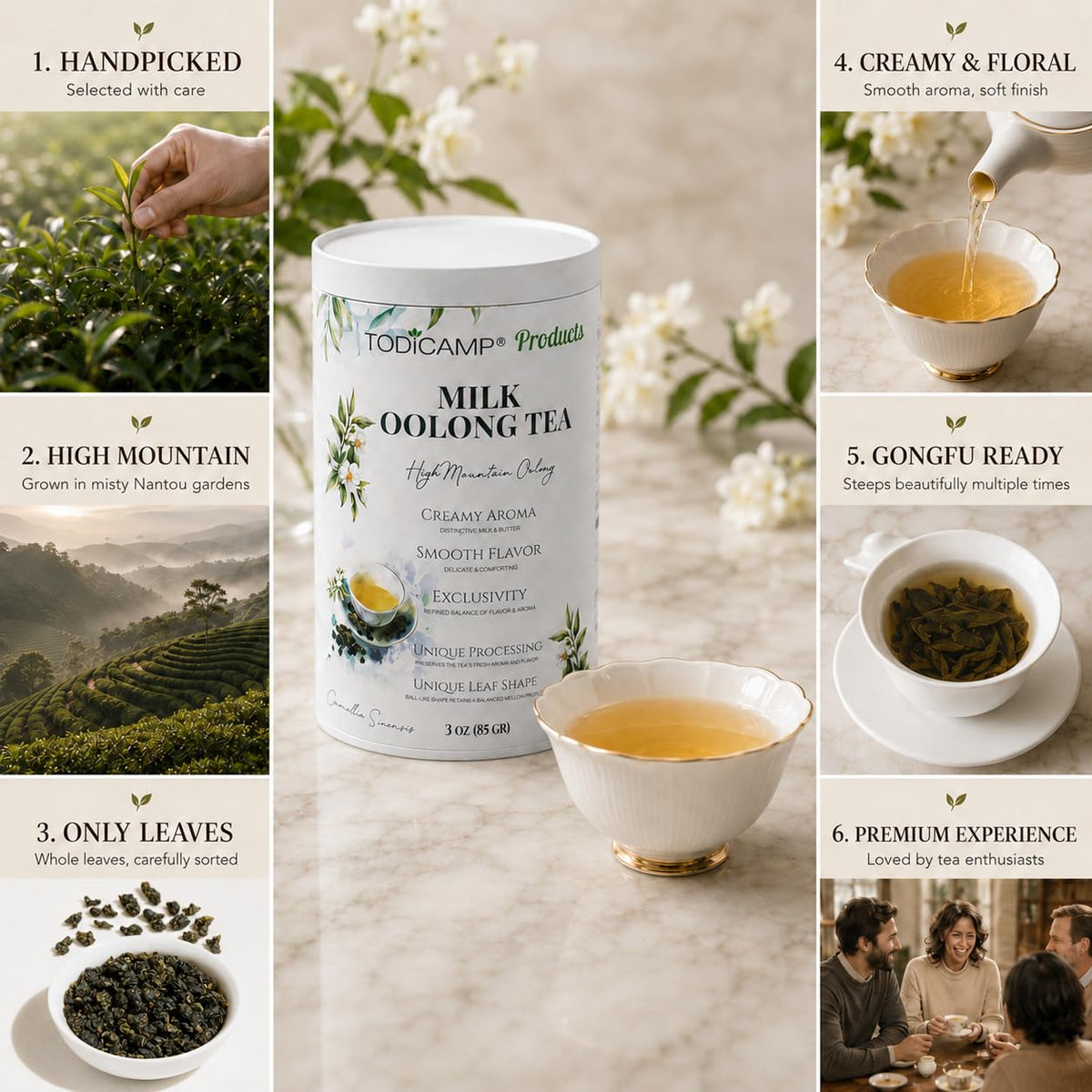 Milk Oolong Tea Loose Leaf – Premium Chinese Oolong Tea 1 lb | Double Milky Aroma & Smooth Taste | Bulk Loose Leaf Tea Tin | Afternoon & Asian Tea