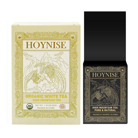 HOYNISE - Organic White Tea Loose Leaf - Moonlight White Tea - Naturally Smooth Flavor - High Elevation Grown - Rich in Antioxidants, 25 Cups/1.76oz