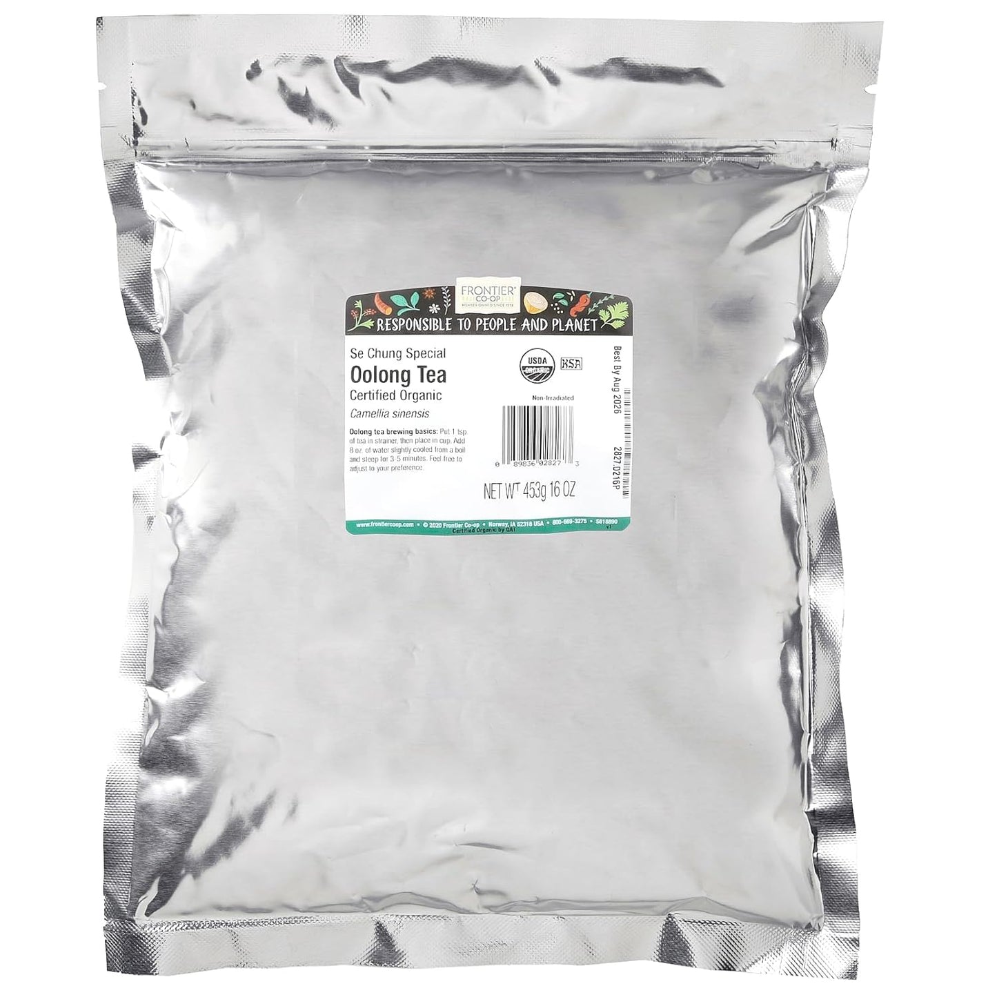 Frontier Co-op Organic Se Chung Special Oolong Tea, 1 Lb - Loose Leaf Oolong Tea Leaves Bulk Bag