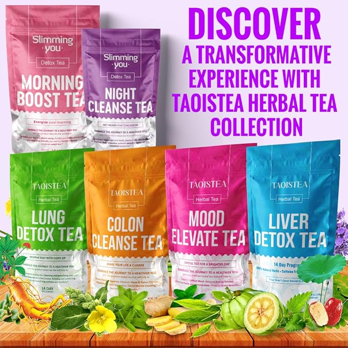 Detox Tea - 14 Day Teatox Herbal Tea for Body Detox Cleanse and Weight Loss - 1 Morning Boost Tea (14 Bags) & 2 Night Cleanse Tea (14 Bags), 100% Natural, Non GMO