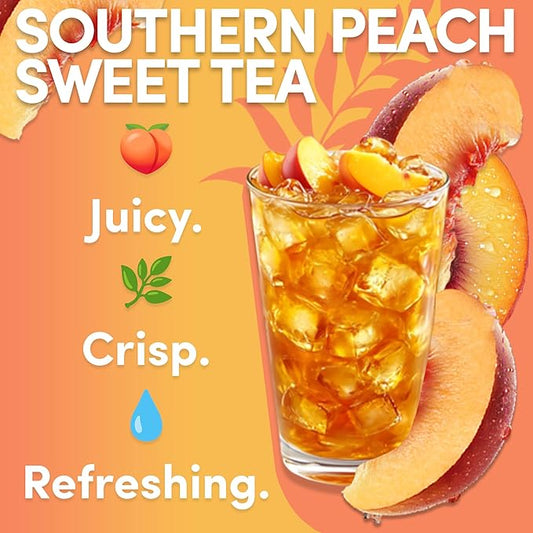 Sarasota Tea, Peach Flavored Iced Tea Bags One Gallon Size Filter Packs, 48 Gallons Per Box