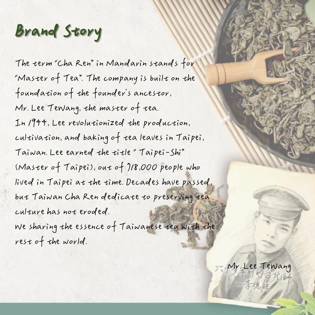 TAIWAN CHA REN Positive Energy Series Luminous Golden Daylily Jin Xuan Oolong Tea Tea Bags, 2 Packs, 50 Tea Bags (25 tea bags per pack, 2g per tea bag)