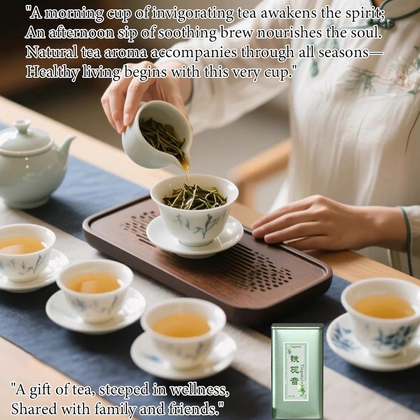 Lingyunxi Tieguanyin Oolong Tea Loose Leaf Tie Guan Yin Tea Tieguanyin Tea Iron Goddess High Mountain Oolong Tea Gaoshan Ulong Tea , Fresh Fragrance Type , 25% Fermentation Degree 铁观音 铁观音茶 清香型 乌龙茶 5.3oz/150g