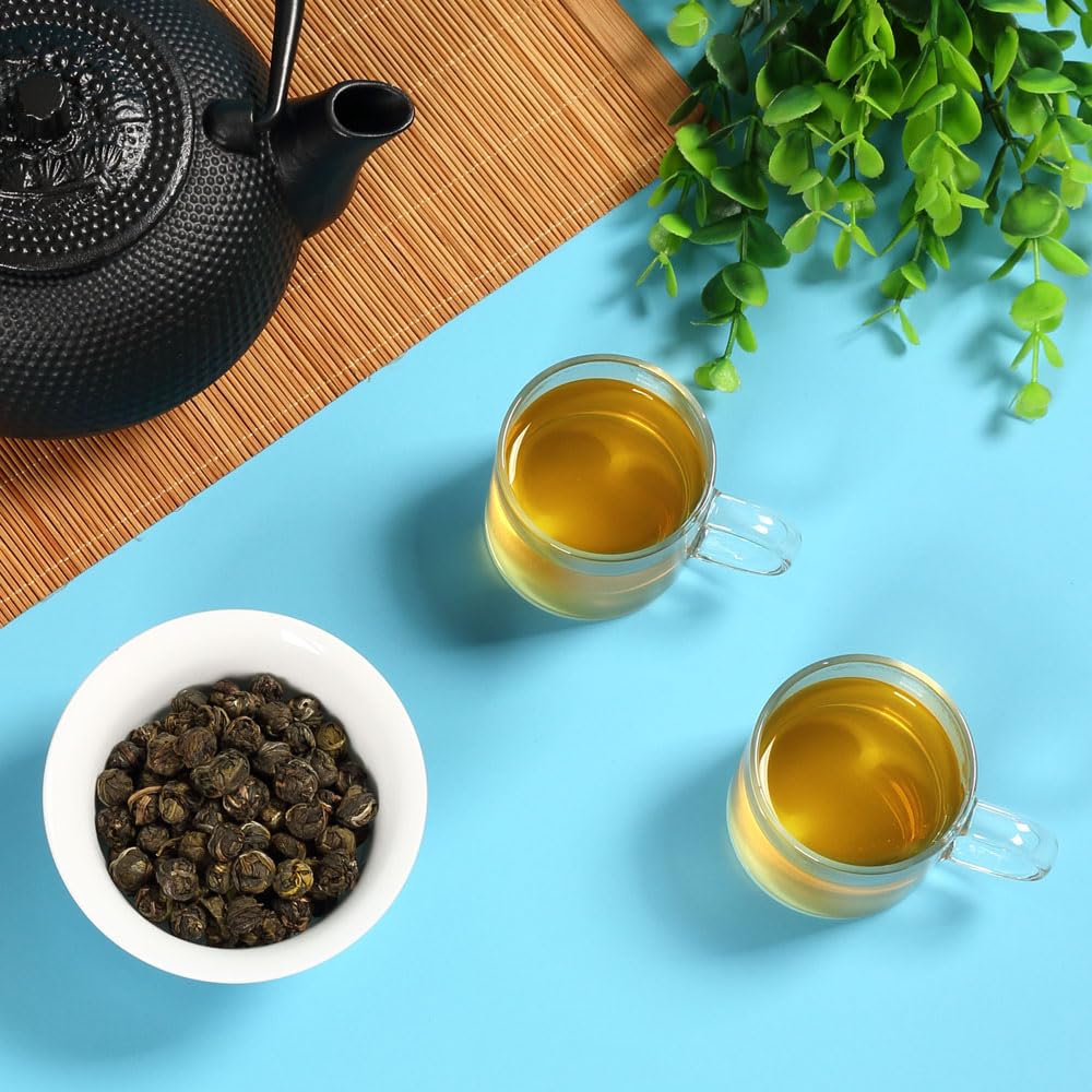 GOARTEA - Jasmine Dragon Pearls - 10pcs 8g Premium Grade - Jasmine Pearl Green Tea - Chinese Green Tea Loose Leaf