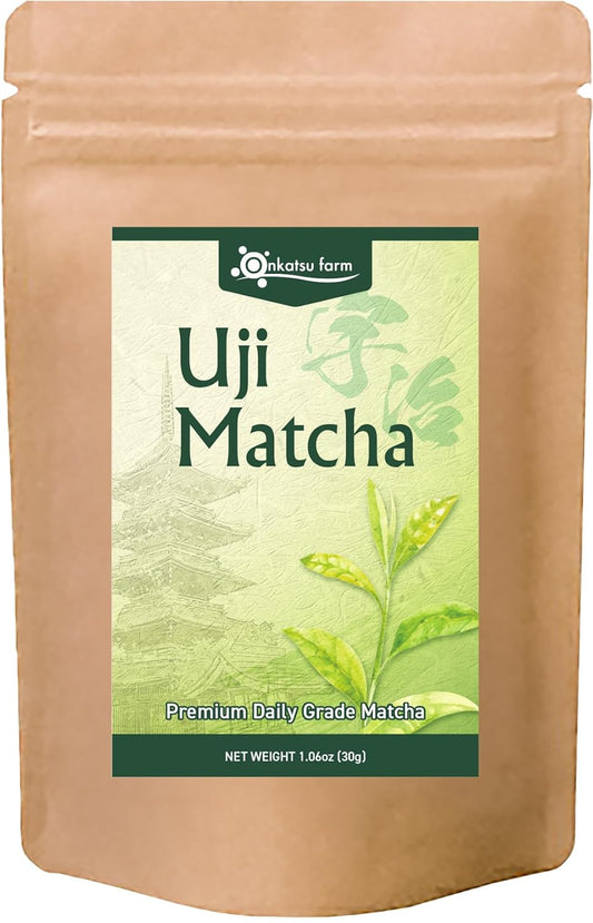 Onkatsu Farm Uji Matcha Series - Premium and Ceremonial Grade -Japanese Tea Made In Japan - English Label (Uji Premium Grade)