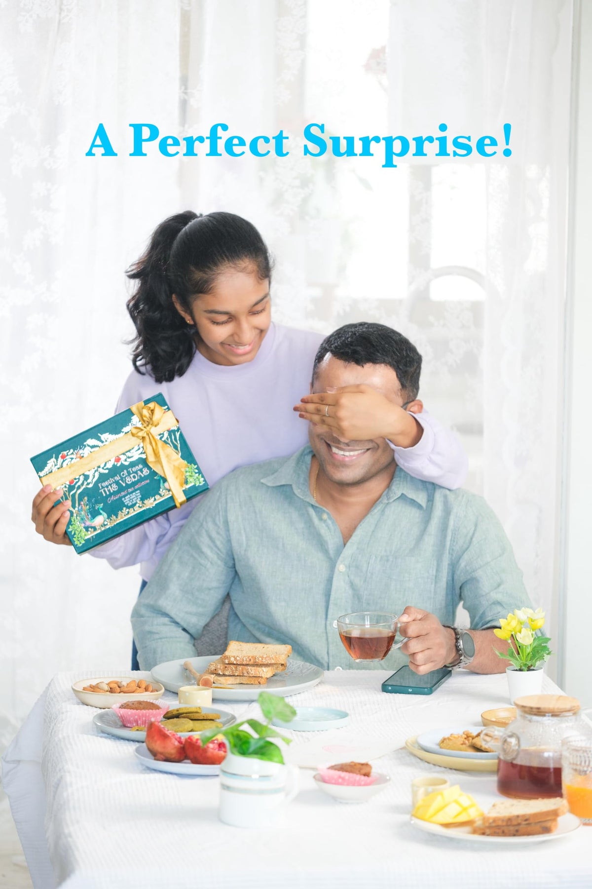 The Vedas Assorted tea sampler gift | 10 Exotic flavours | Premium Hand stitched cotton teabags of 8 different flavours along