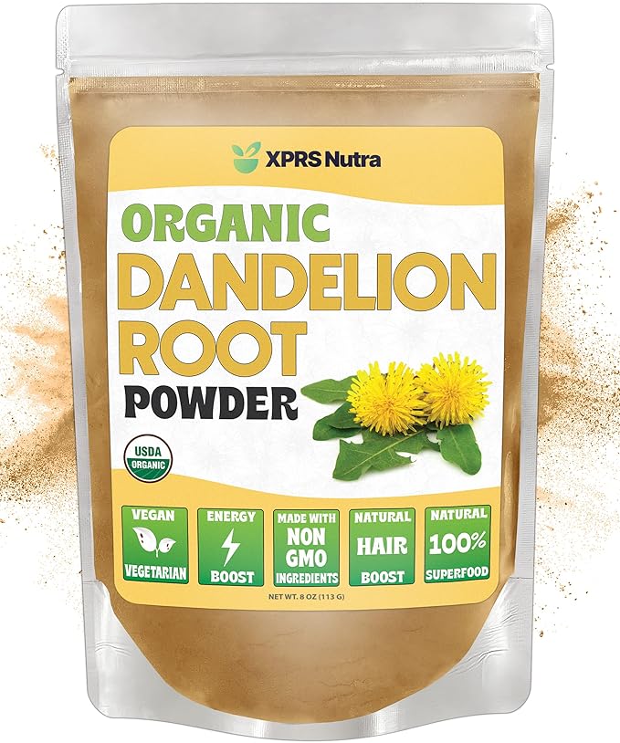 XPRS Nutra Organic Dandelion Root Powder - Vegan Friendly Antioxidant Power for Liver Support - Dand