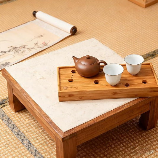 Seven Stars Bamboo Tea Tray 11.8x4.84x1.38in Gongfu Tea Tray Chinese Tea Set Japanese/Chinese Gongfu Tea Table Home Furnishing Serving Water Storage