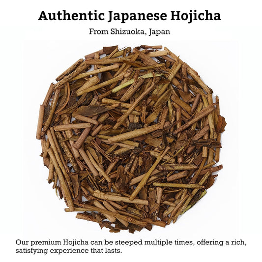 SUGIMOTO TEA Japanese Hojicha Roasted Green Tea Loose Leaf Bulk 0.5 lb
