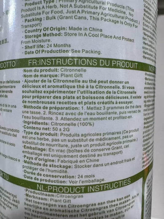 100% Lemongrass 35G/1.23oz Pure Lemongrass - Loose Leaf Wellness Herb Tea - Caffeine-Free - Fresh, Non GMO, Natural Dried Flowers Herbs for Soap Making, Syrup, Drinks lemon grass