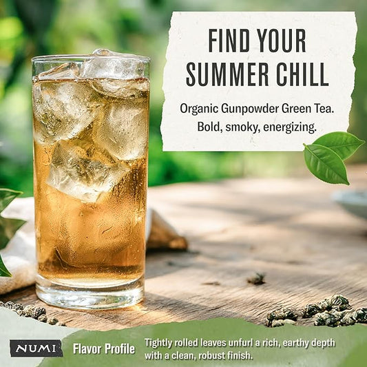 Numi Organic Tea Gunpowder Green, 100 Count Box of Tea Bags (Packaging May Vary)