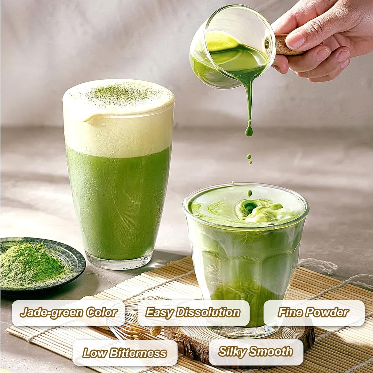 Letstay Ceremonial Grade Matcha Powder – Organic High-Altitude Green Tea, 100% Pure, No Additives, No Sugar, No Radiation – Perfect for Tea, Lattes, and Cakes – 1.06oz Tin