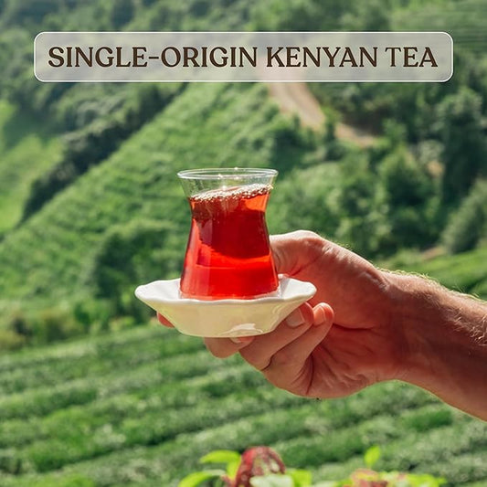 Akina Single-Origin Peach Black Tea Bags | 100% Naturally Fruit Flavored Tea Bags, Kenyan Origin, Gourmet, Hot Beverage (25 String & Tag Sachets, 50g)