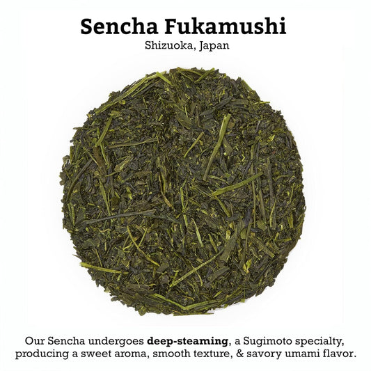 SUGIMOTO TEA Japanese Sencha Fukamushi Green Tea Loose Leaf Bulk 1.0 lb