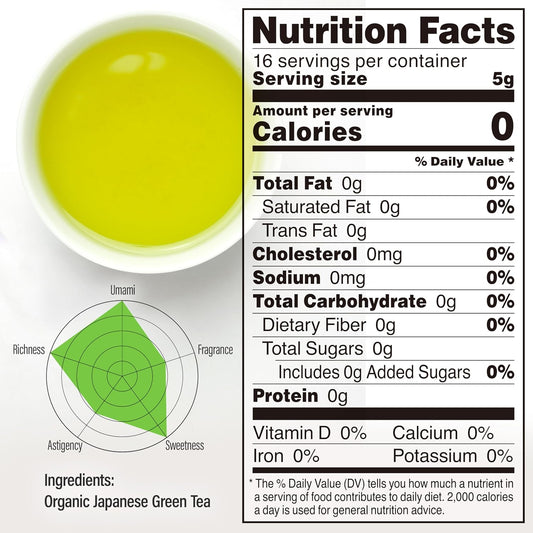 YAMASAN KYOTO UJI Japanese Organic Deep-Steamed Fukamushi Green Tea 2.8oz
