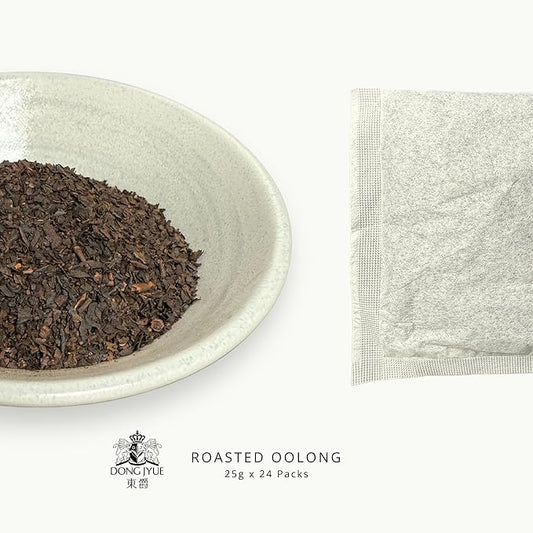 Dong Jyue Premium Roasted Oolong Tea, Commercial-Use Tea Bags, 25g Large Bags, 24 Count (Pack of 1), Taiwanese Roasted Oolong Tea for Oolong Milk Tea, Bubble Tea | Enjoy Hot or Iced | 21.16 oz / 600g Total