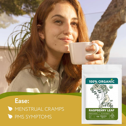 Organic Raspberry Leaf Tea Bags (40 Bleach-Free & Microplastic-Free TeaBags) - Womens Health