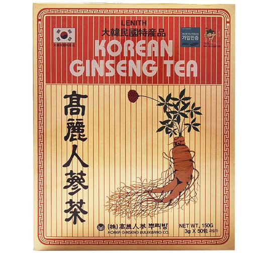 LENITH Korean Ginseng Tea, Instant Tea Sticks, Individually Wrapped, Hot or Cold Water Soluble – 5.29 oz