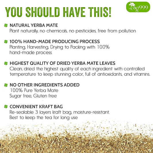 TOG999, Premium 18oz Yerba Mate Tea, Hi-Caffeine, Super-Green Yerba Mate| No Dust| Fresh - Never Aged (Ilex Paraguariensis), Cultivated from Argentina - Rich in Antioxidants and Plant Nutrients.