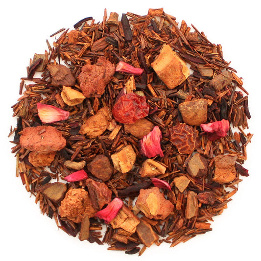 Teabloom Organic Herbal Tea, Sahara Apple Spice Loose Leaf Tea, Warm and Sweet Rooibos with No-Caffeine, Certified Organic, Fresh Whole Leaf Blend in Reusable Gift Canister, 3.88 oz/110 g Canister Makes 35-50 Cups