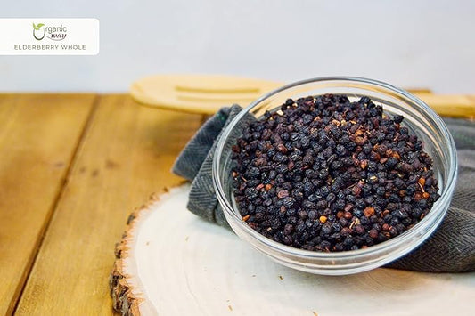 Organic Way Dried Elderberry Whole - Herbal Tea, European Wild-Harvest, Kosher & USDA Certified, Non-GMO & Gluten Free, Tested for Purity
