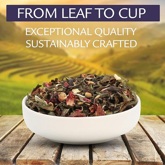 Birdsong Leafbird Grapefruit: Organic White Tea, Rich Flavourful Low Caffeinated White Peony Tea with Notes of Grapefruit and Honey, 3.4 Oz Loose-Leaf Tea with Sweet And Tangy Flavor