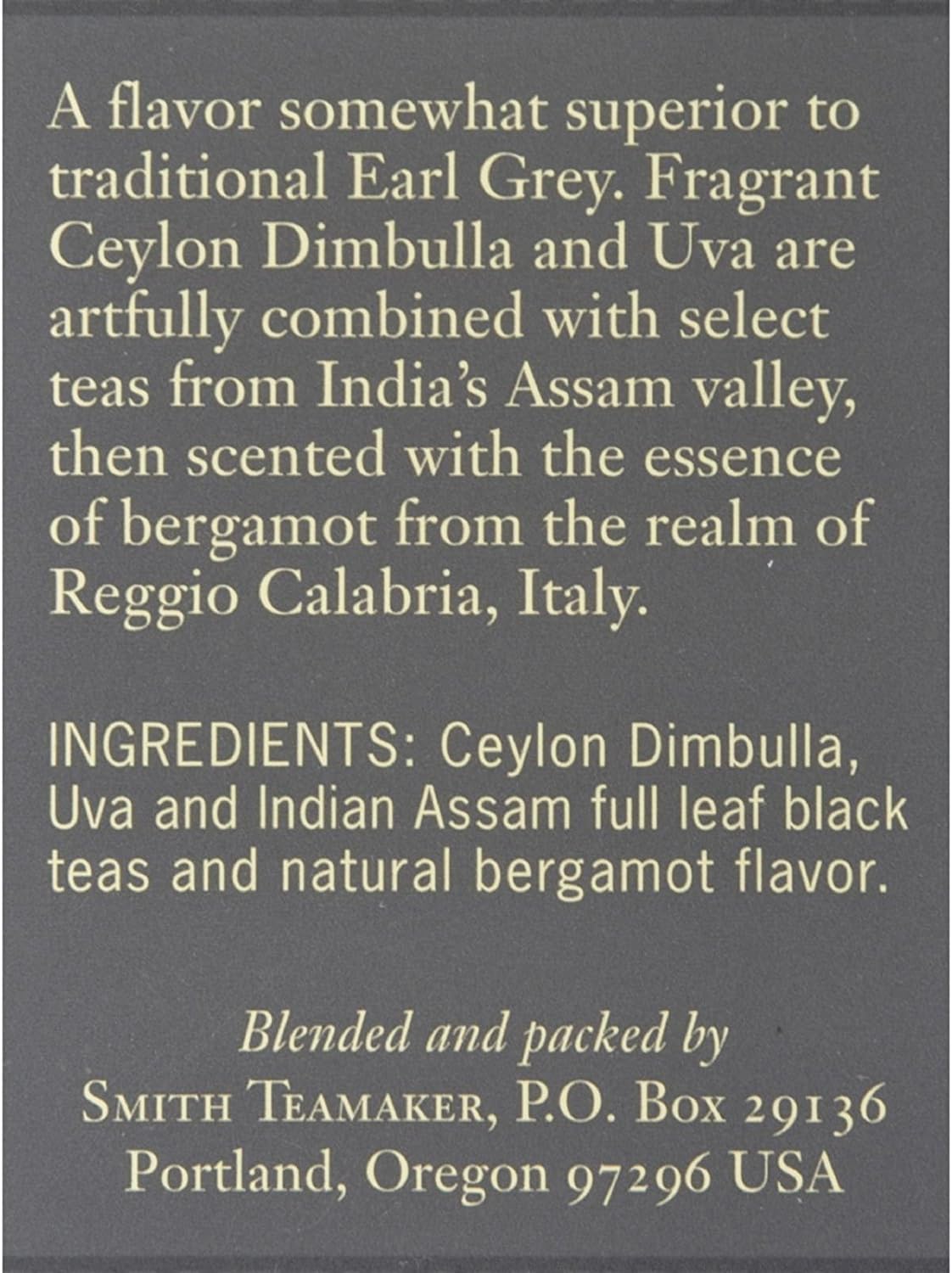 Smith Tea Lord Bergamot